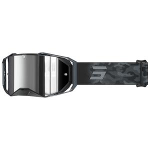 Occhiali motocross Shot Lite Patrol grigio con plexiglass argento iridio
