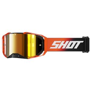 Occhiali motocross Shot Lite Arancio solido con plexiglass iridio arancione