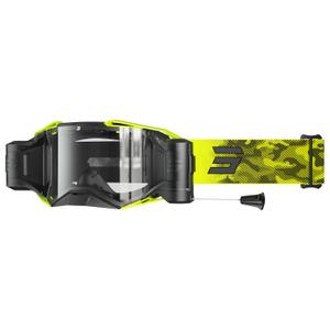 Occhiali motocross Shot Lite Roll-Off Patrol giallo fluo con plexiglass trasparente