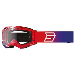 Occhiali motocross per bambini Shot Rocket Kid 2.0 drop patriot con plexiglass trasparente
