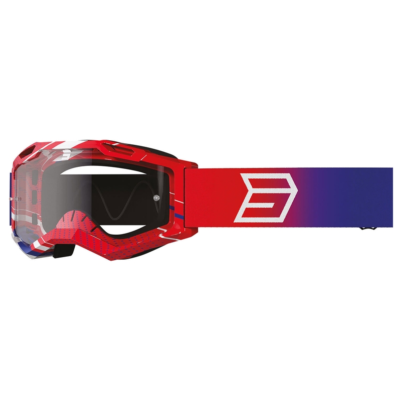 Occhiali motocross per bambini Shot Rocket Kid 2.0 drop patriot con plexiglass trasparente
