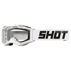 Occhiali motocross per bambini Shot Rocket Kid 2.0 solid white con plexiglass trasparente