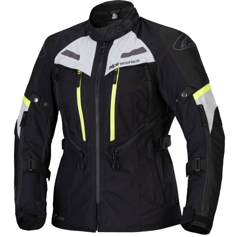 Giacca moto da donna Alpinestars Stella Bogota PRO Drystar nero-grigio-giallo fluo