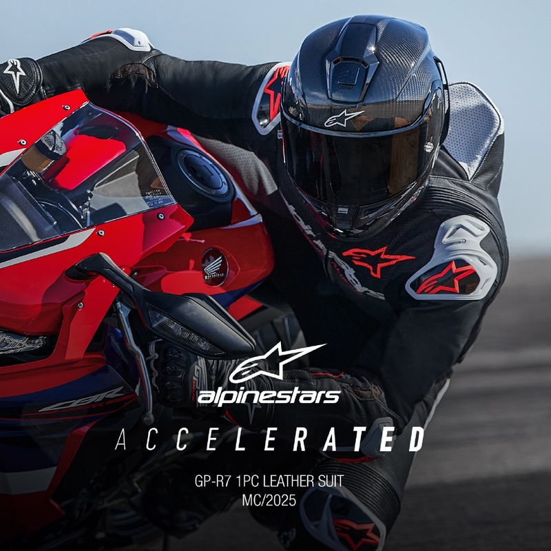Tuta moto intera in pelle Alpinestars GP-R7 Tech-Air ready/compatibile nero-bianco-rosso fluo