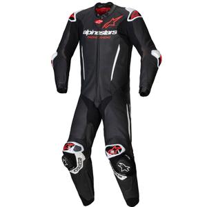 Tuta moto intera in pelle Alpinestars GP-R7 Tech-Air ready/compatibile nero-bianco-rosso fluo
