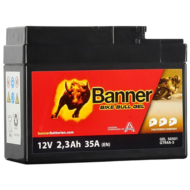Batteria gel moto Banner Bike Bull GEL 503 01/BGTR4A-S - GTR4A-S 12V, 2.3Ah, 35A