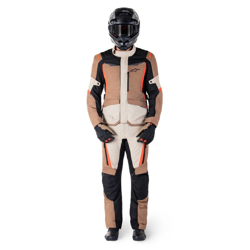 Pantaloni moto impermeabili Alpinestars ST-1 kaki-sabbia-nero-rosso fluo