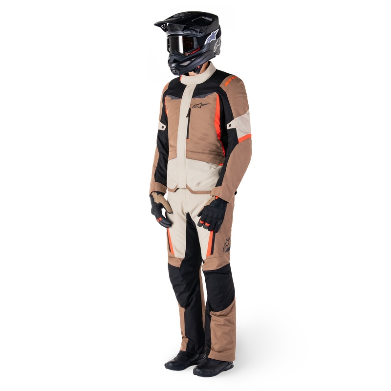 Pantaloni moto impermeabili Alpinestars ST-1 kaki-sabbia-nero-rosso fluo