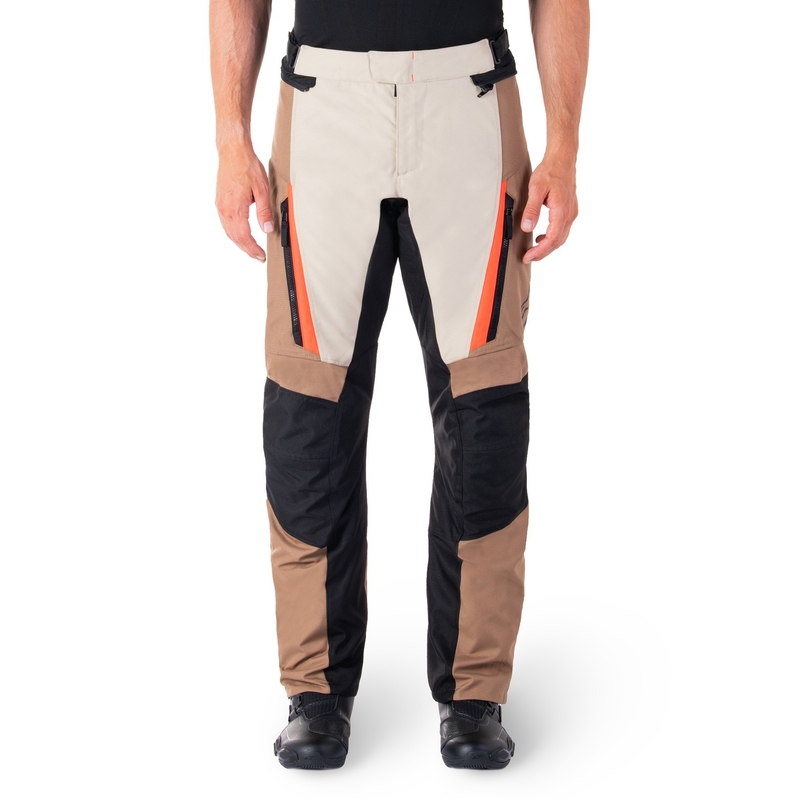 Pantaloni moto impermeabili Alpinestars ST-1 kaki-sabbia-nero-rosso fluo