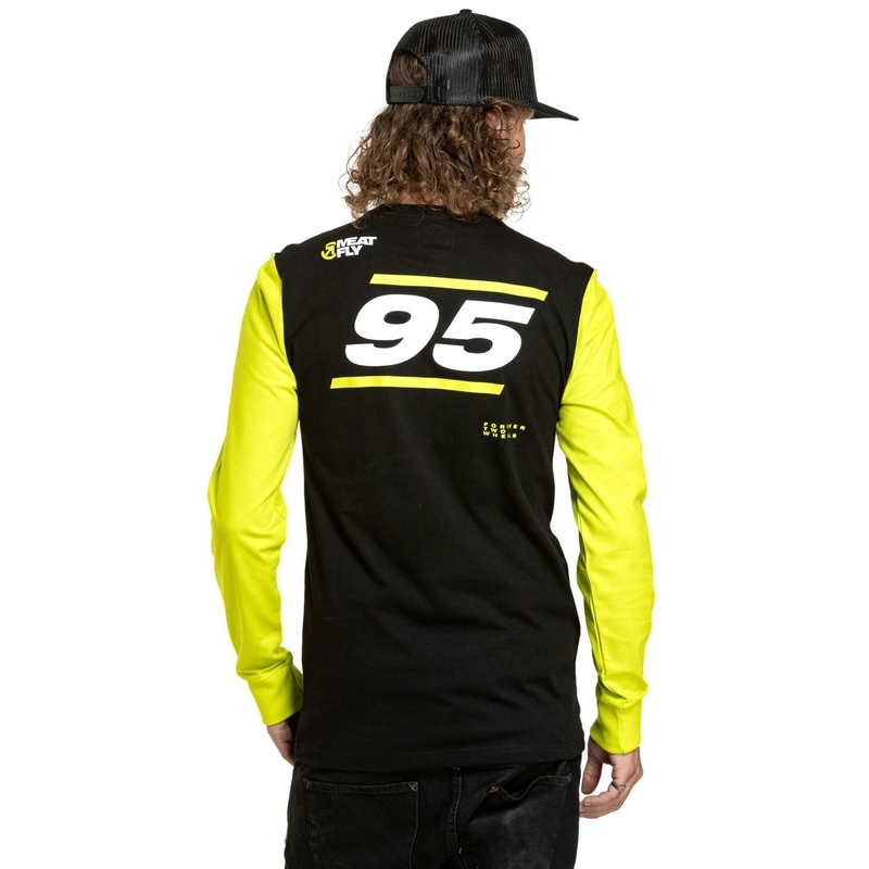 T-shirt a maniche lunghe Meatfly Appex giallo fluo-nero