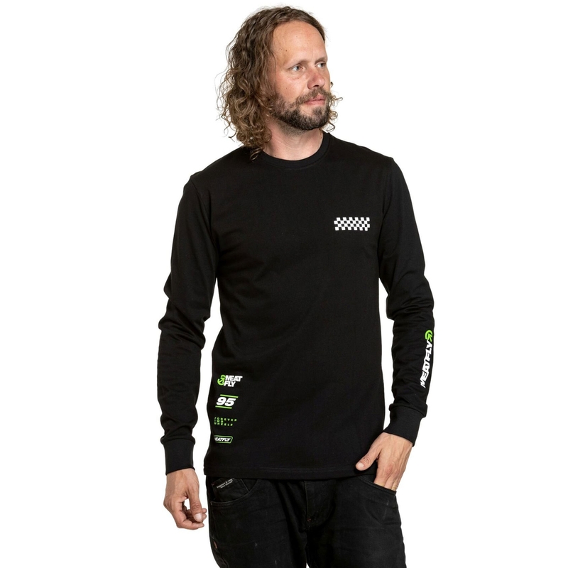 T-shirt a maniche lunghe nera Meatfly Appex