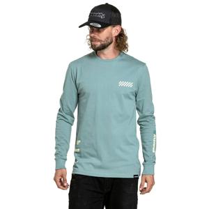 T-shirt a maniche lunghe blu menta Meatfly Appex