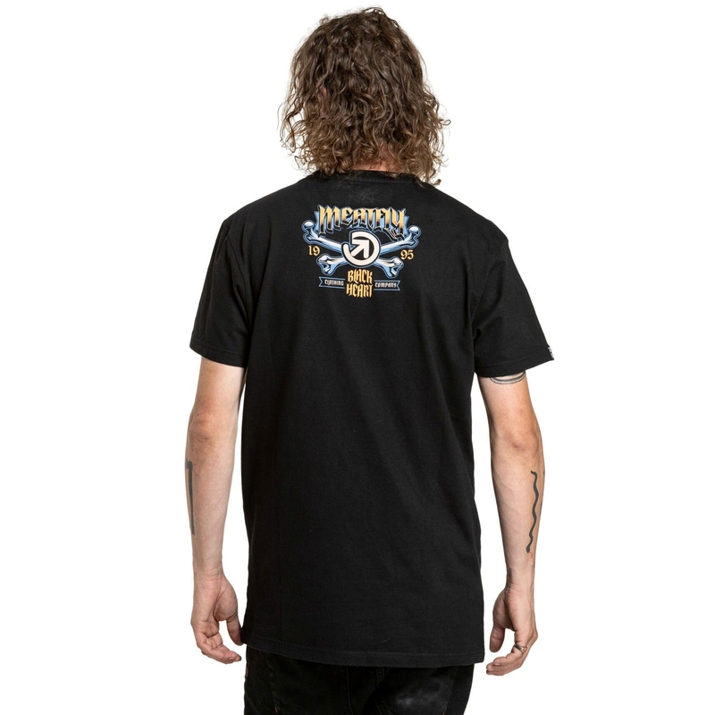 Maglietta nera dei Meatfly Whiskey Crossbones