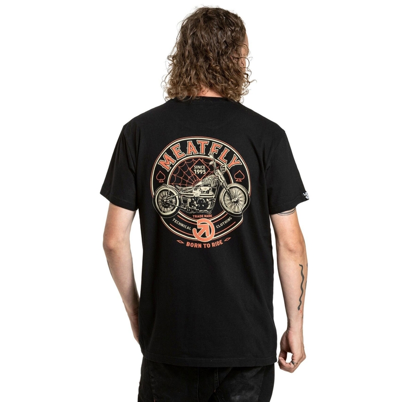 T-shirt Meatfly Born To Ride nera