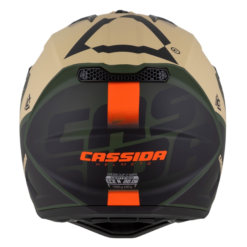 Casco moto motocross Cassida Cross Cup 2 Napa opaco sabbia-verde-arancio-nero