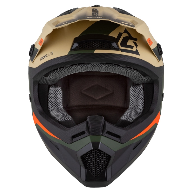 Casco moto motocross Cassida Cross Cup 2 Napa opaco sabbia-verde-arancio-nero