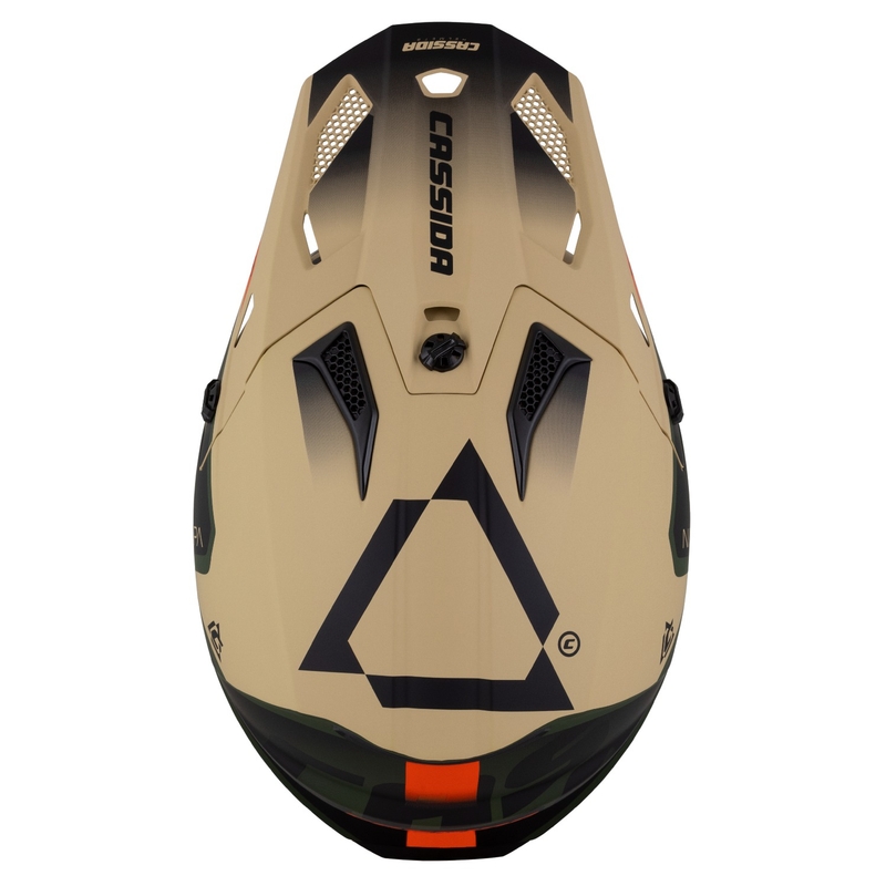 Casco moto motocross Cassida Cross Cup 2 Napa opaco sabbia-verde-arancio-nero