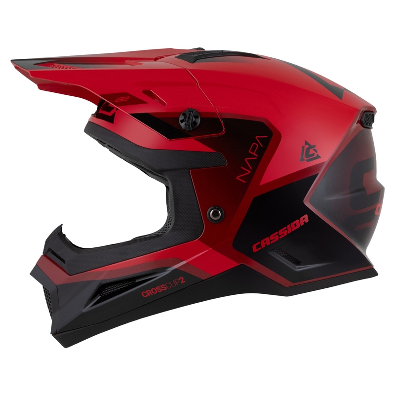 Casco Moto Motocross Cassida Cross Cup 2 Napa Rosso Perla-Viola-Nero
