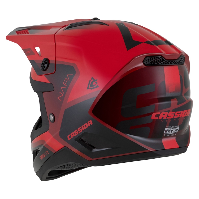 Casco Moto Motocross Cassida Cross Cup 2 Napa Rosso Perla-Viola-Nero