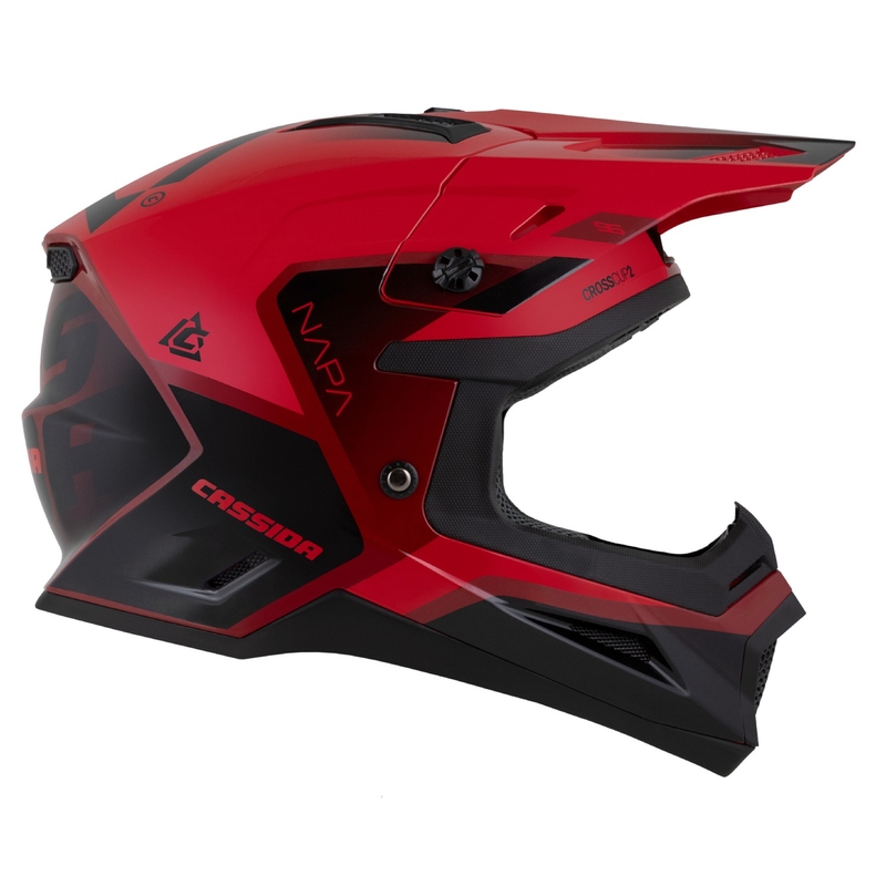Casco Moto Motocross Cassida Cross Cup 2 Napa Rosso Perla-Viola-Nero