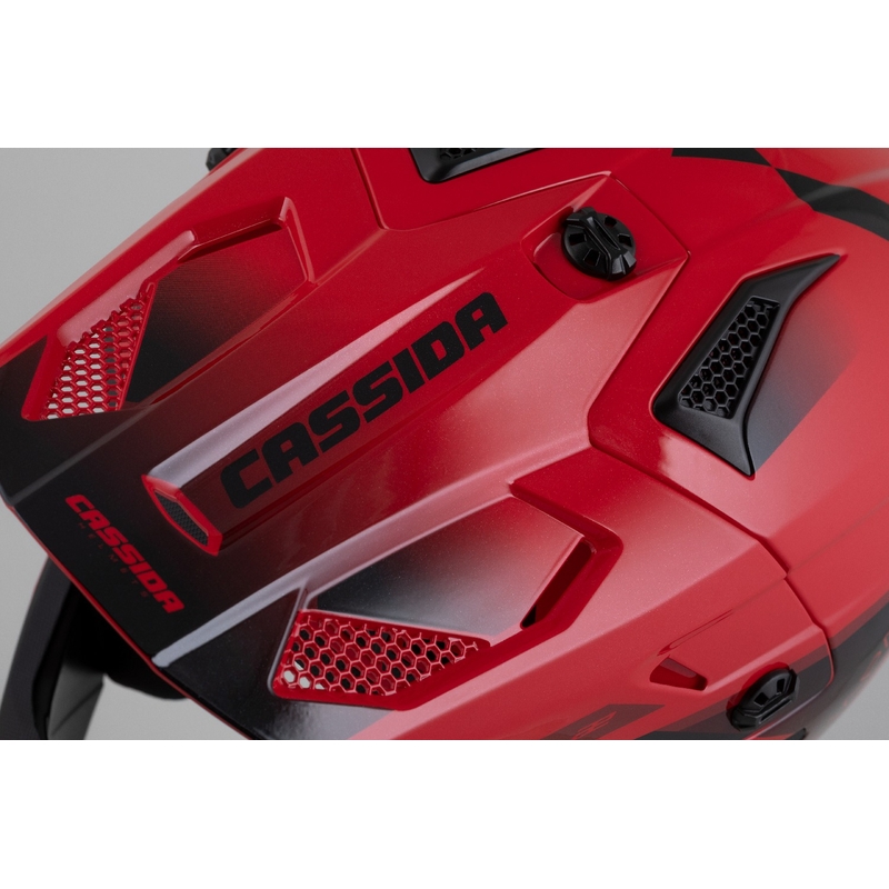 Casco Moto Motocross Cassida Cross Cup 2 Napa Rosso Perla-Viola-Nero