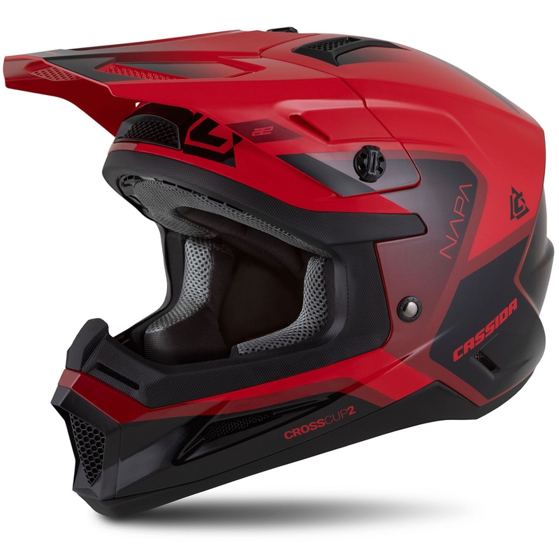 Casco Moto Motocross Cassida Cross Cup 2 Napa Rosso Perla-Viola-Nero