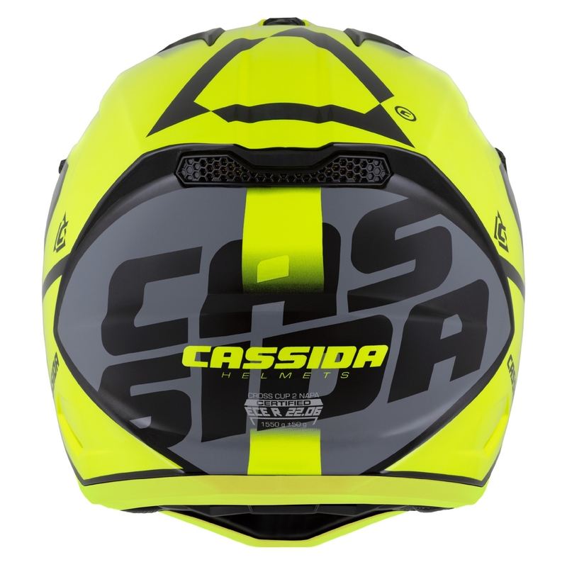 Casco moto motocross Cassida Cross Cup 2 Napa giallo fluo-nero-grigio perla
