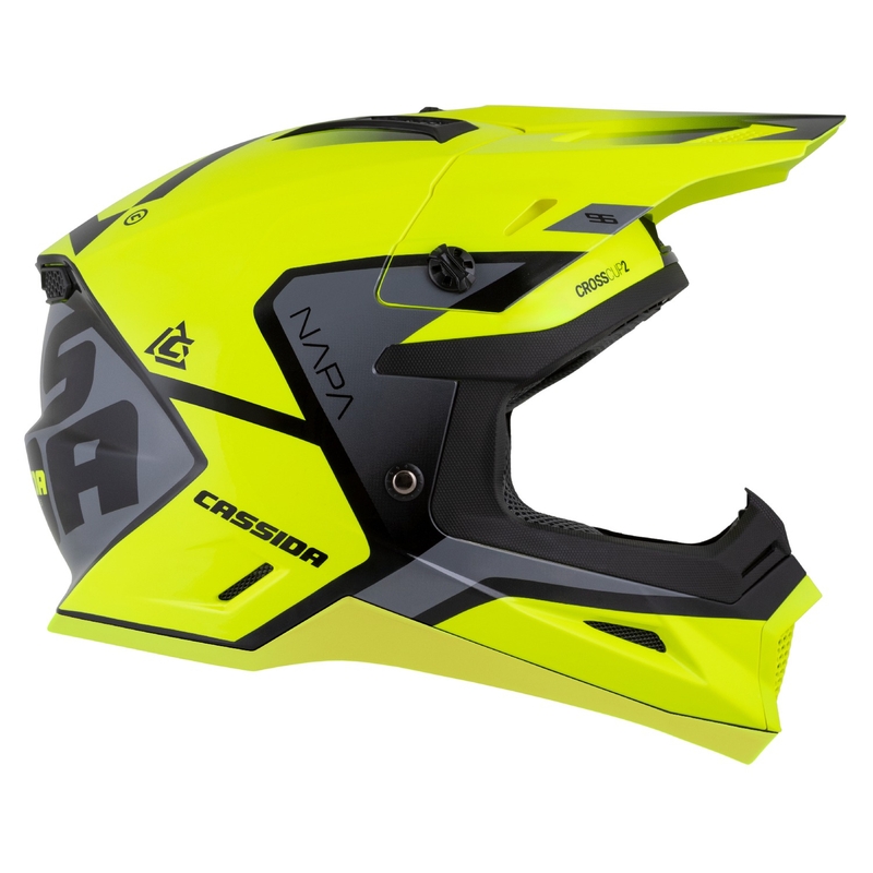 Casco moto motocross Cassida Cross Cup 2 Napa giallo fluo-nero-grigio perla