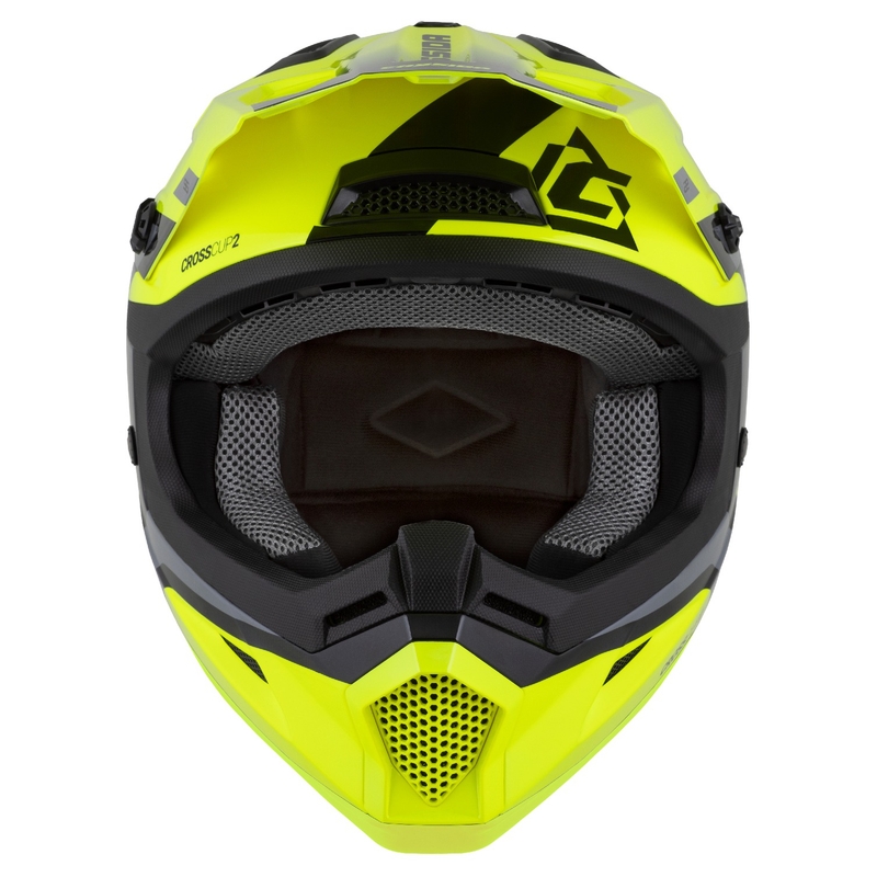 Casco moto motocross Cassida Cross Cup 2 Napa giallo fluo-nero-grigio perla