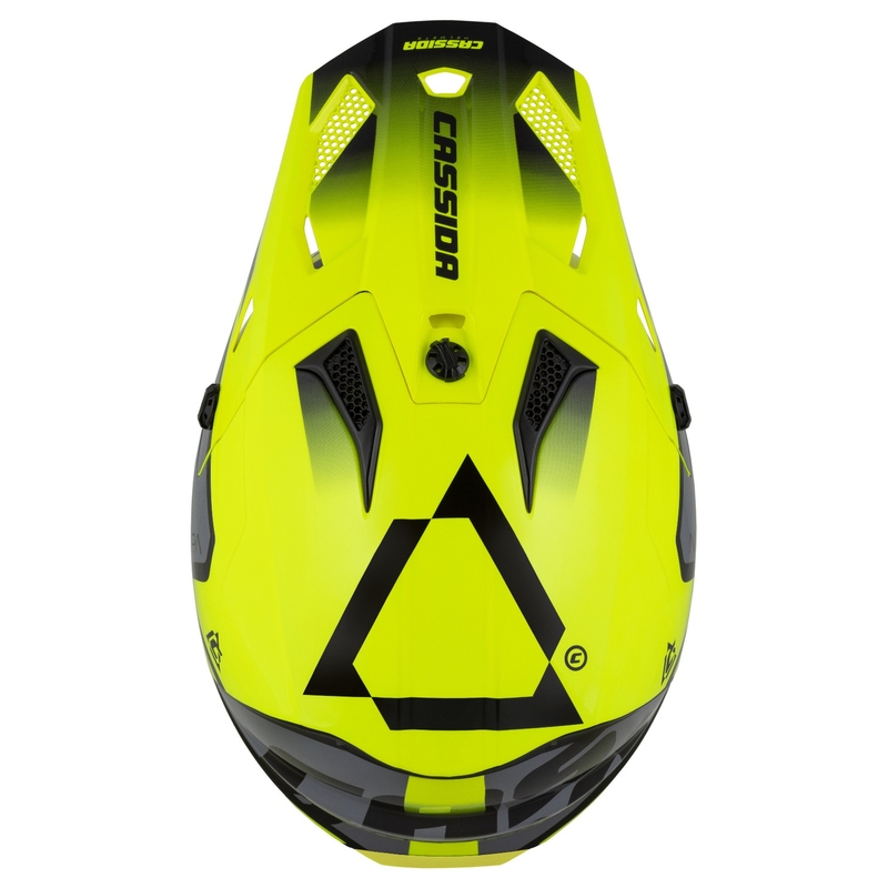 Casco moto motocross Cassida Cross Cup 2 Napa giallo fluo-nero-grigio perla