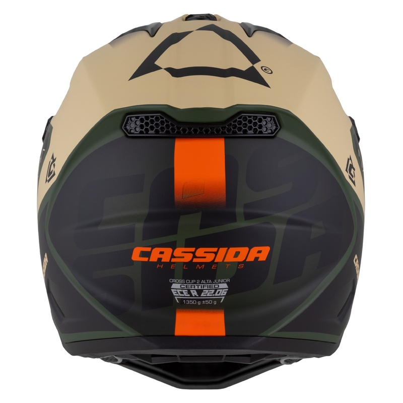 Casco moto da cross da bambino Cassida Cross Cup 2 Napa Matte Sand-Green-Arancio-Nero