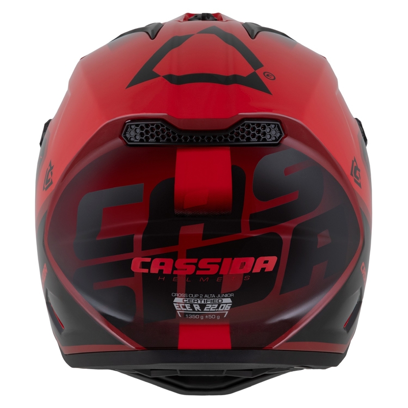 Casco moto motocross da bambino Cassida Cross Cup 2 Napa Pearl Rosso-Viola-Nero