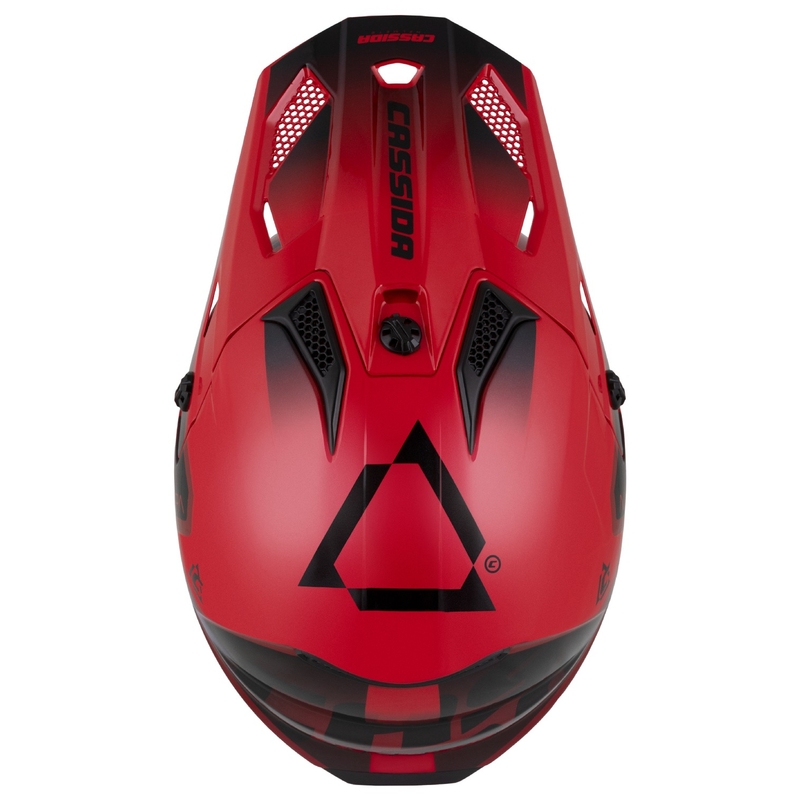 Casco moto motocross da bambino Cassida Cross Cup 2 Napa Pearl Rosso-Viola-Nero
