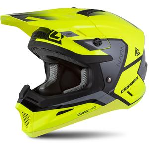 Casco motocross da bambino Cassida Cross Cup 2 Napa Fluo Giallo-Nero-Grigio Perla