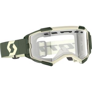 Occhiali da motocross SCOTT Fury Enduro color kaki con plexiglass trasparente