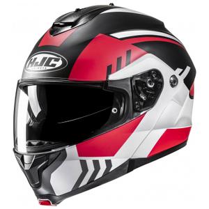 Casco moto flip-up HJC C91N Kaon MC1SF bianco-nero-rosso