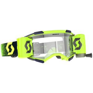 Occhiali motocross SCOTT Fury WFS verde-giallo fluo con plexiglass trasparente