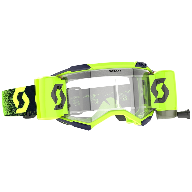 Occhiali motocross SCOTT Fury WFS verde-giallo fluo con plexiglass trasparente
