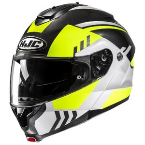 Casco moto flip-up HJC C91N Kaon MC3H giallo fluo-nero-grigio