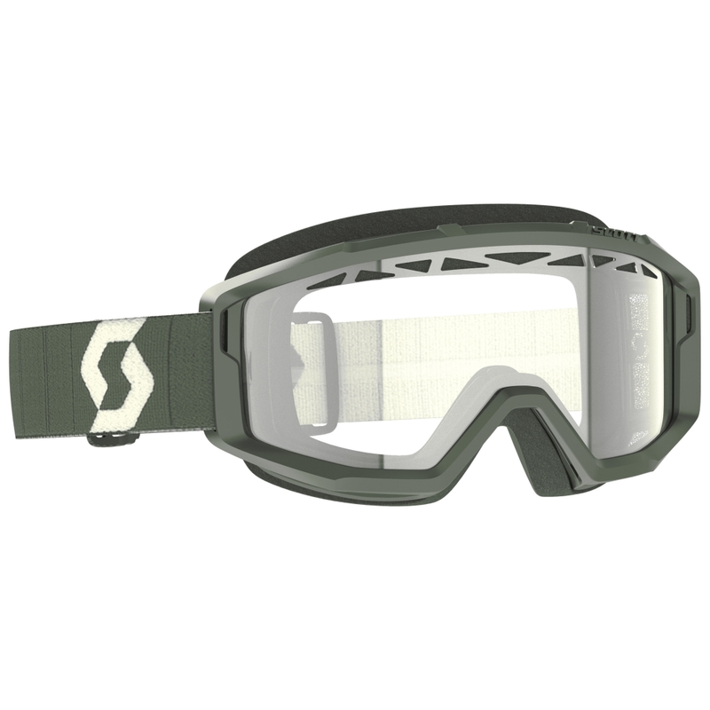 Occhiali da motocross SCOTT Primal Enduro color kaki con plexiglass trasparente