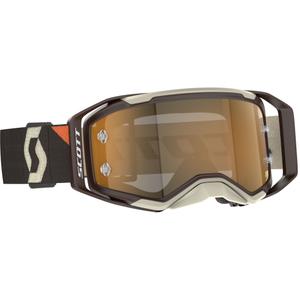 Occhiali da motocross SCOTT Prospect 2.0 AMP marrone scuro-beige con plexiglass dorato