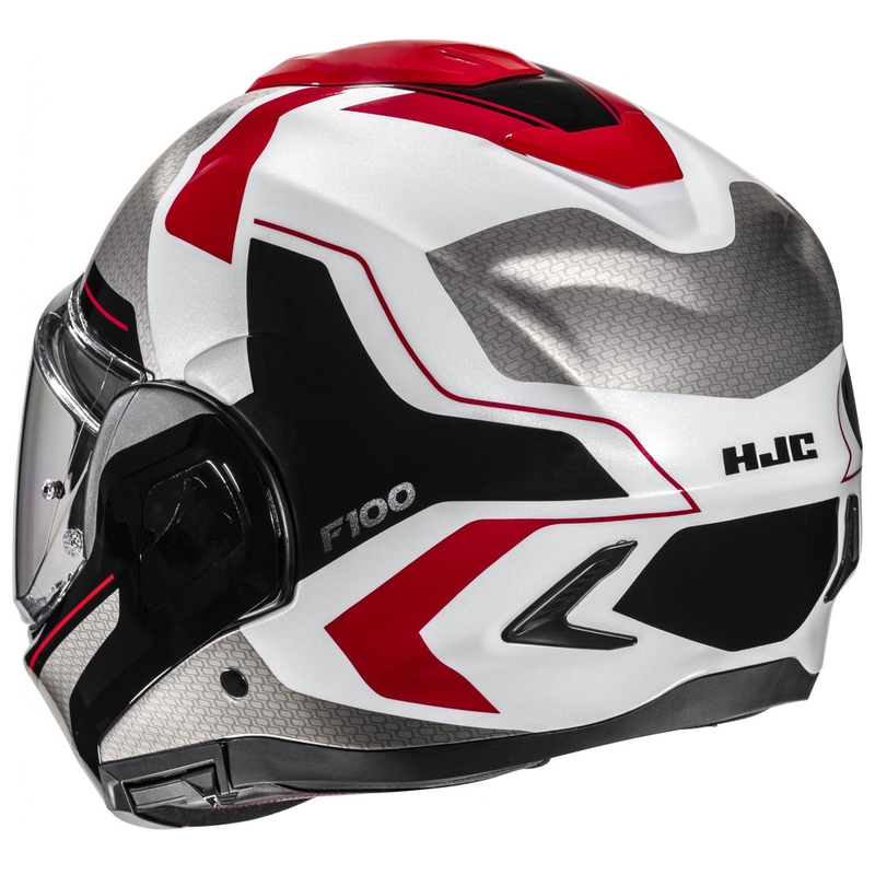 Casco moto apribile HJC F100 Bios MC1 grigio-nero-rosso