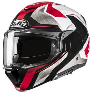 Casco moto apribile HJC F100 Bios MC1 grigio-nero-rosso
