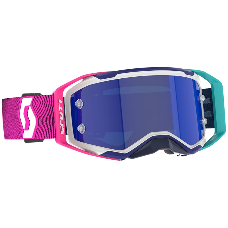 Occhiali motocross SCOTT Prospect 2.0 AMP blu-rosa con plexiglass specchiato blu