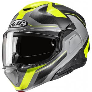 Casco moto apribile HJC F100 Bios MC3HSF giallo fluo-grigio