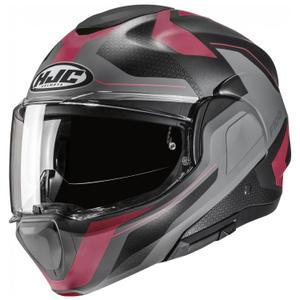 Casco moto apribile HJC F100 Bios MC8SF nero-grigio-viola
