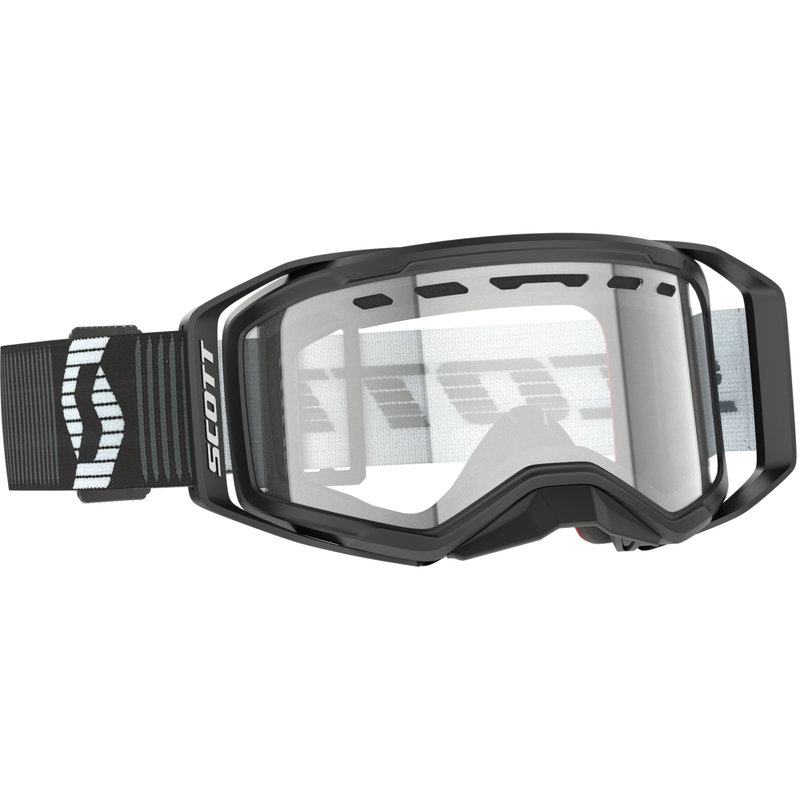 Occhiali motocross SCOTT Prospect 2.0 Enduro nero-bianco con plexiglass trasparente