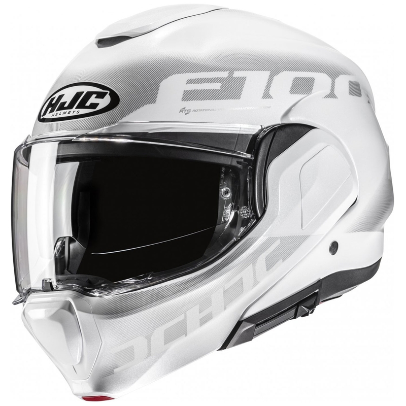 Casco moto apribile HJC F100 Hetal MC10 bianco-grigio