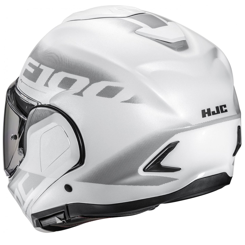 Casco moto apribile HJC F100 Hetal MC10 bianco-grigio