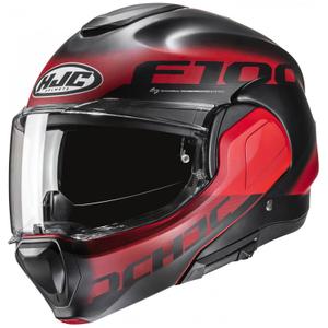 Casco moto apribile HJC F100 Hetal MC1SF nero-rosso